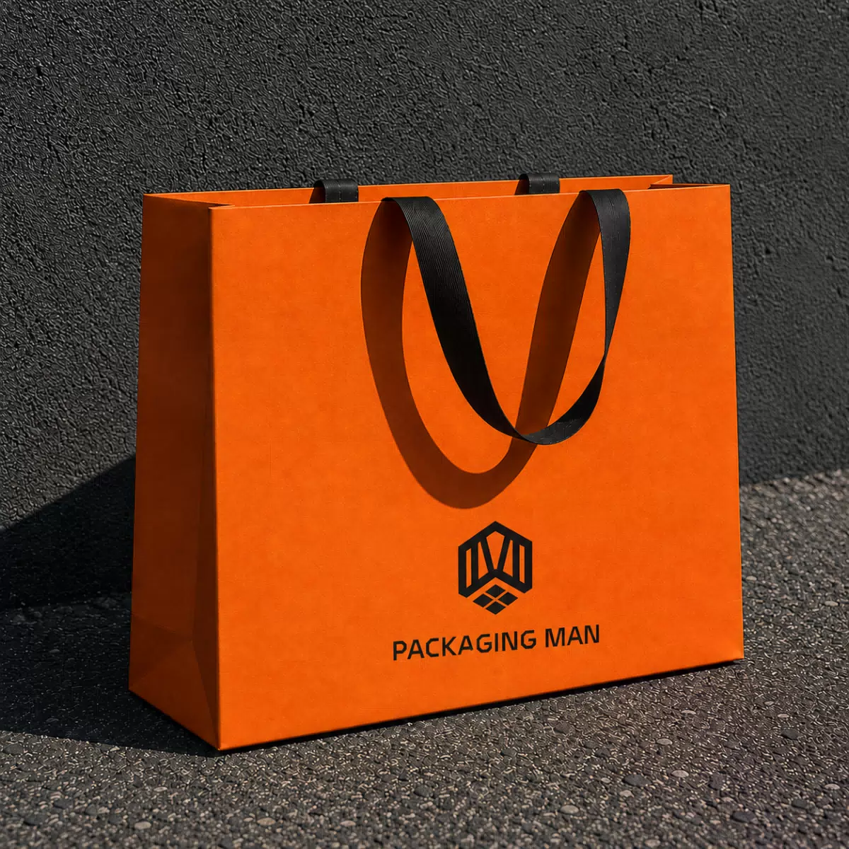 Orange custom paper bag packaging