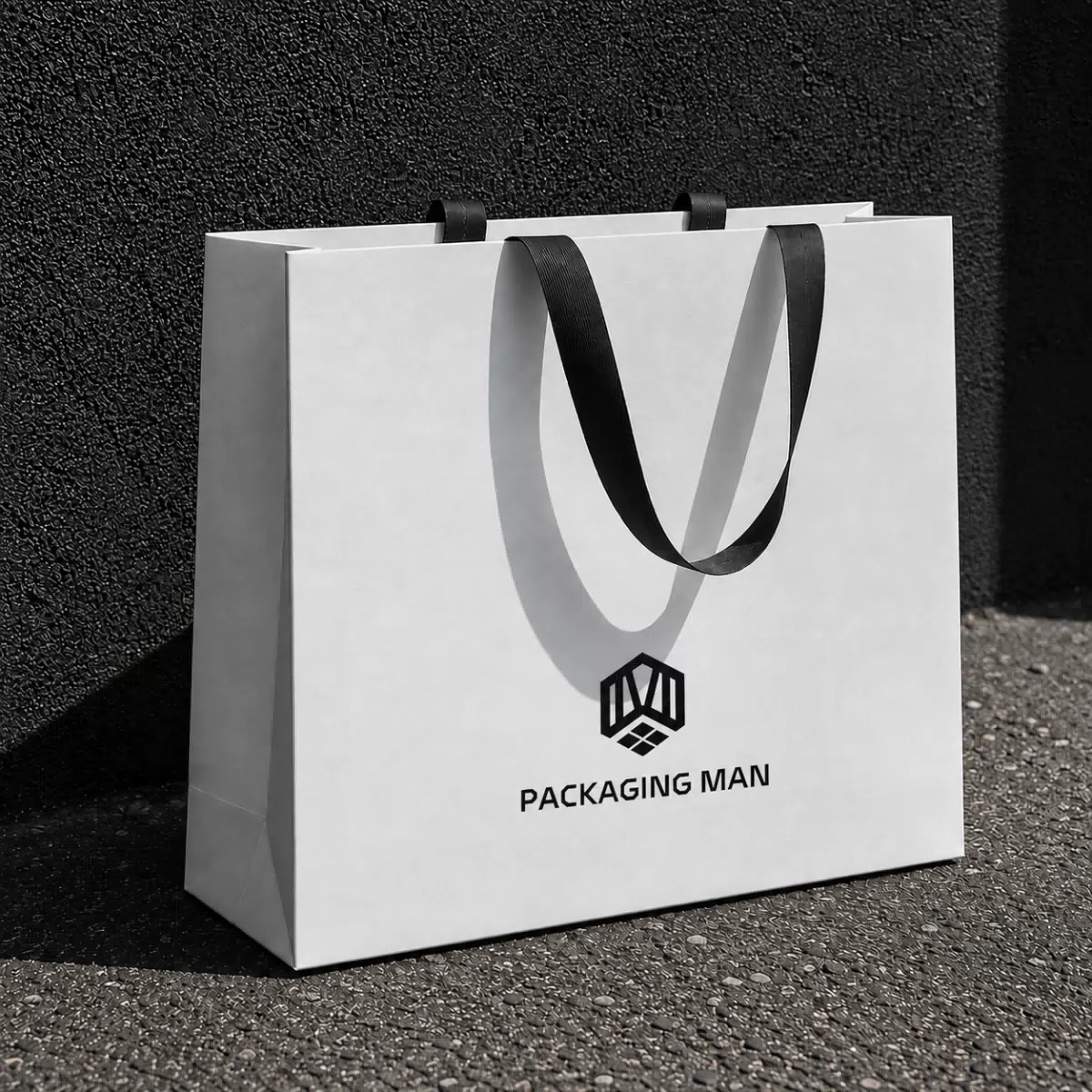 White custom paper bag packaging