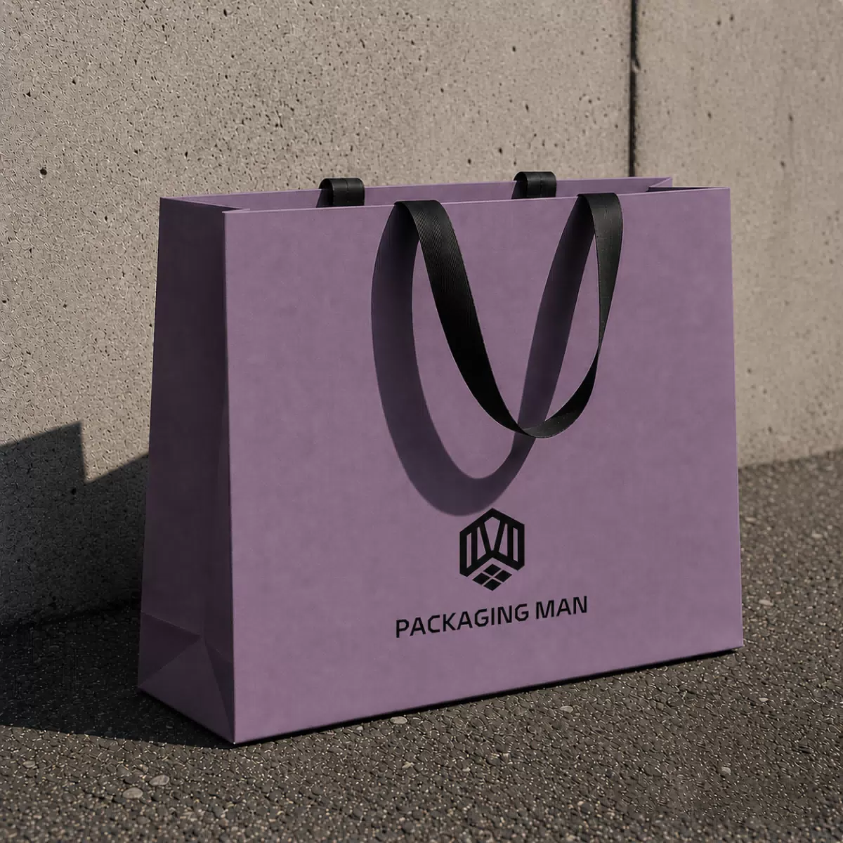 Purple custom paper bag packaging