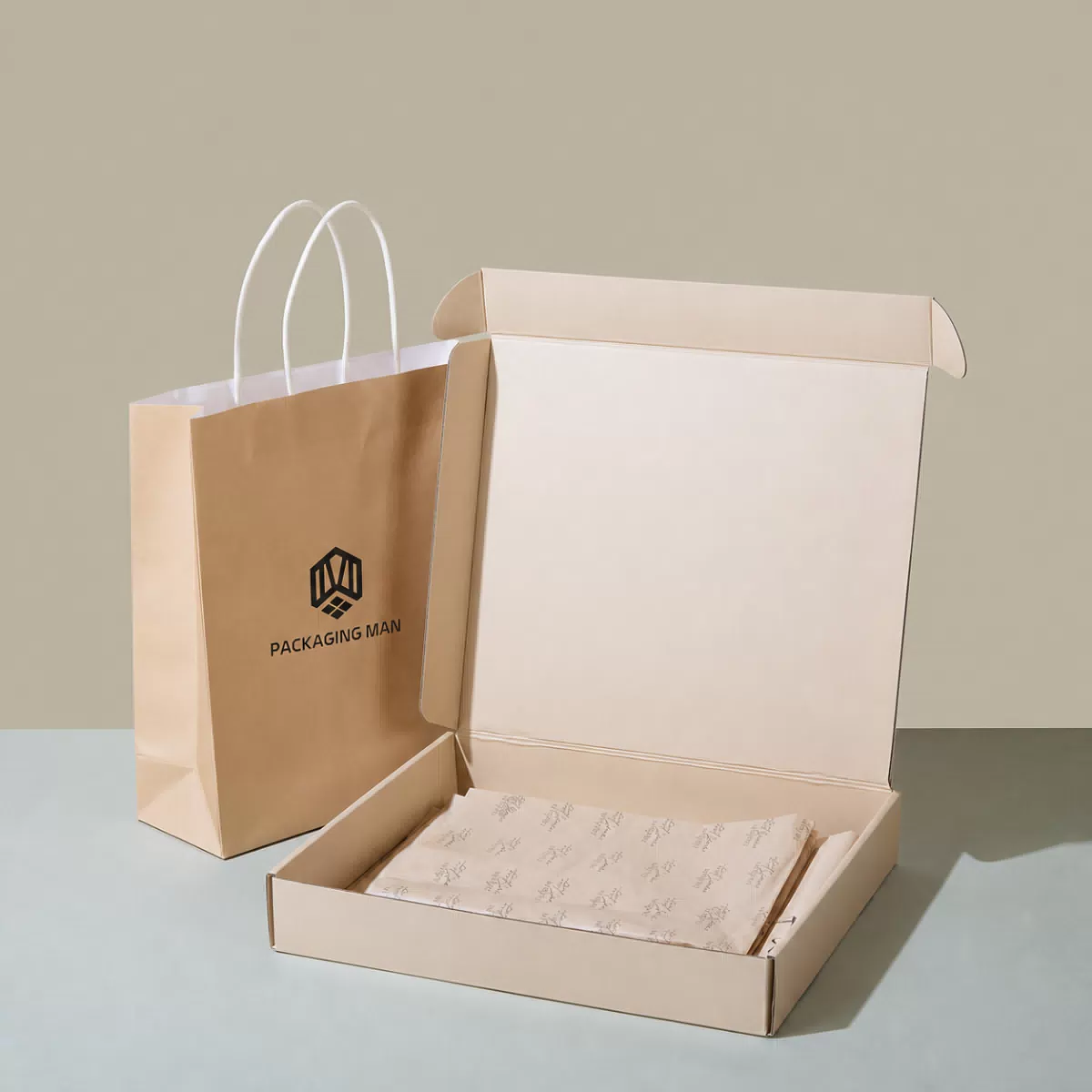 Custom Kraft Paper Gift Box Packaging Set