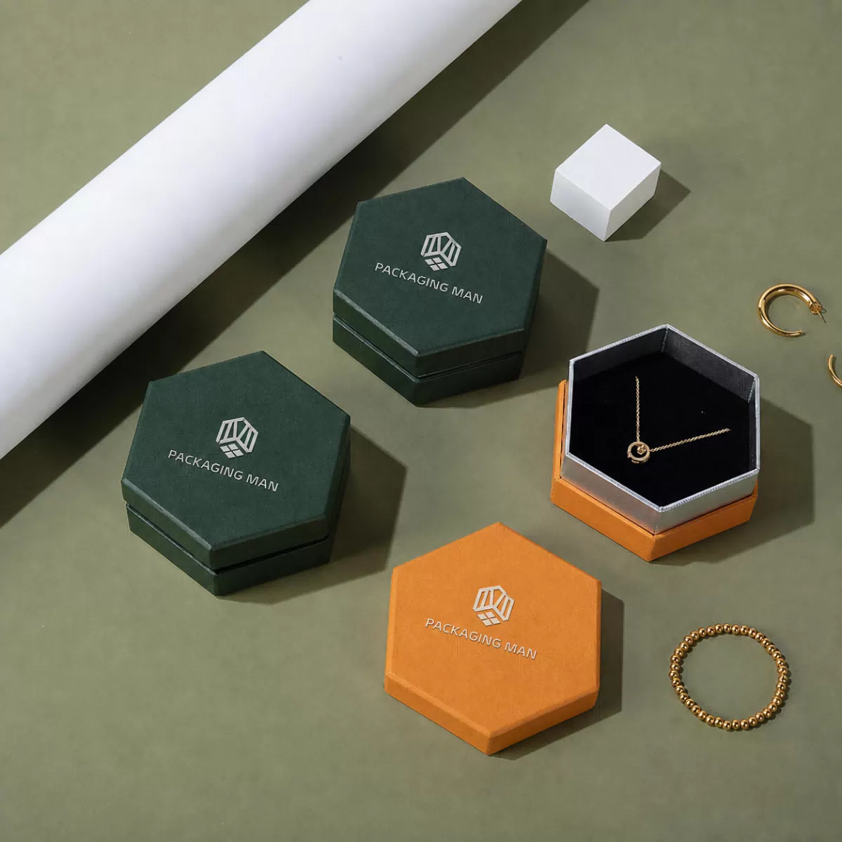 Custom Geometric Gift Box Packaging Set