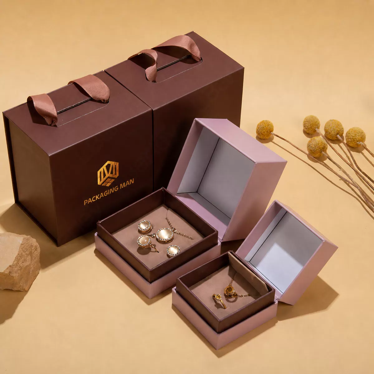 Custom Handle Gift Box Packaging Set