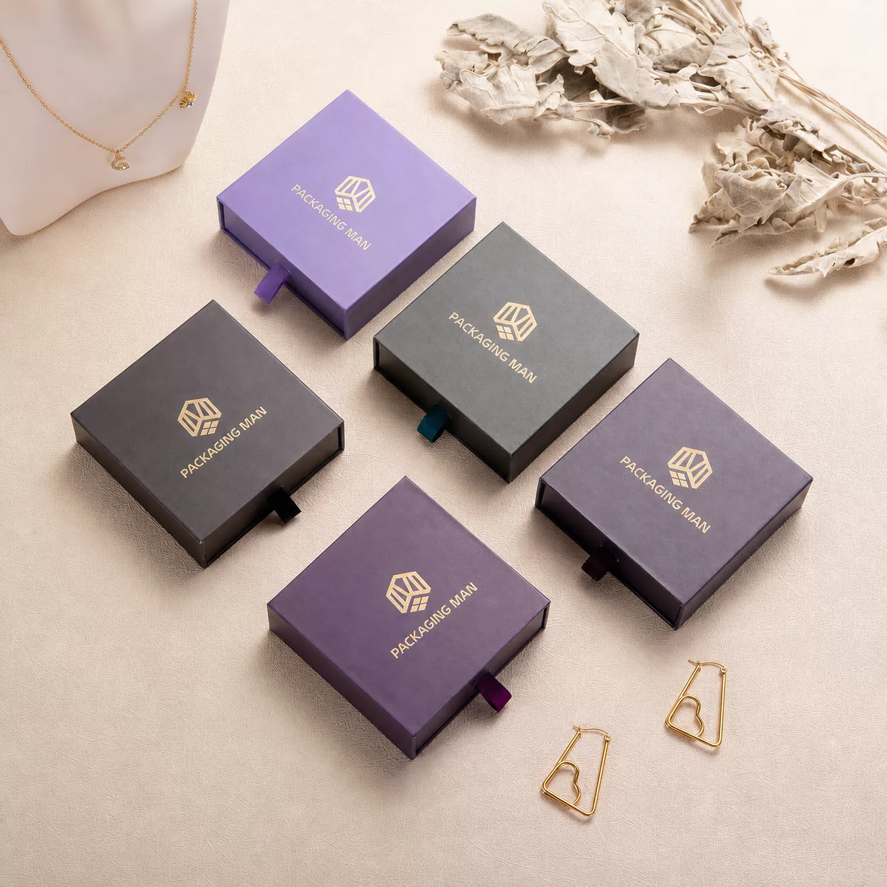 Colorful Jewelry Drawer Boxes with Pull Strings