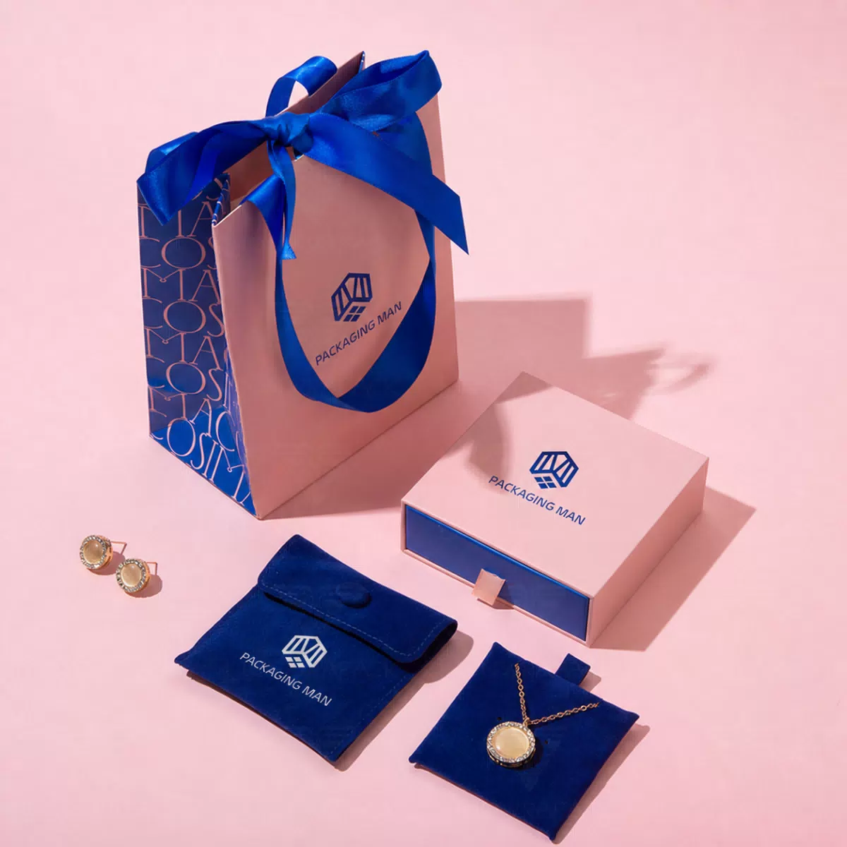 Custom Pink Drawer Gift Box Packaging Set
