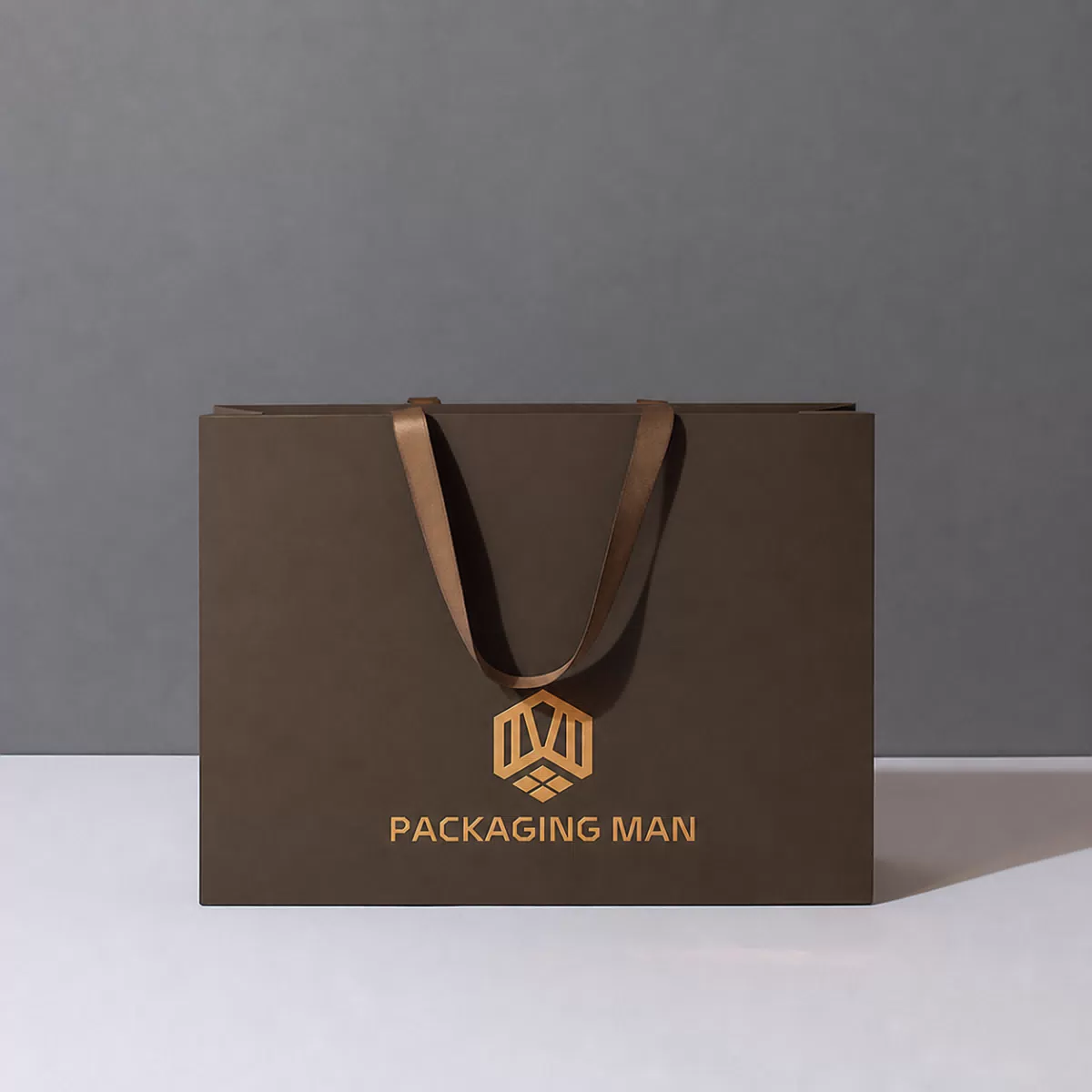 Dark brown paper gift bag