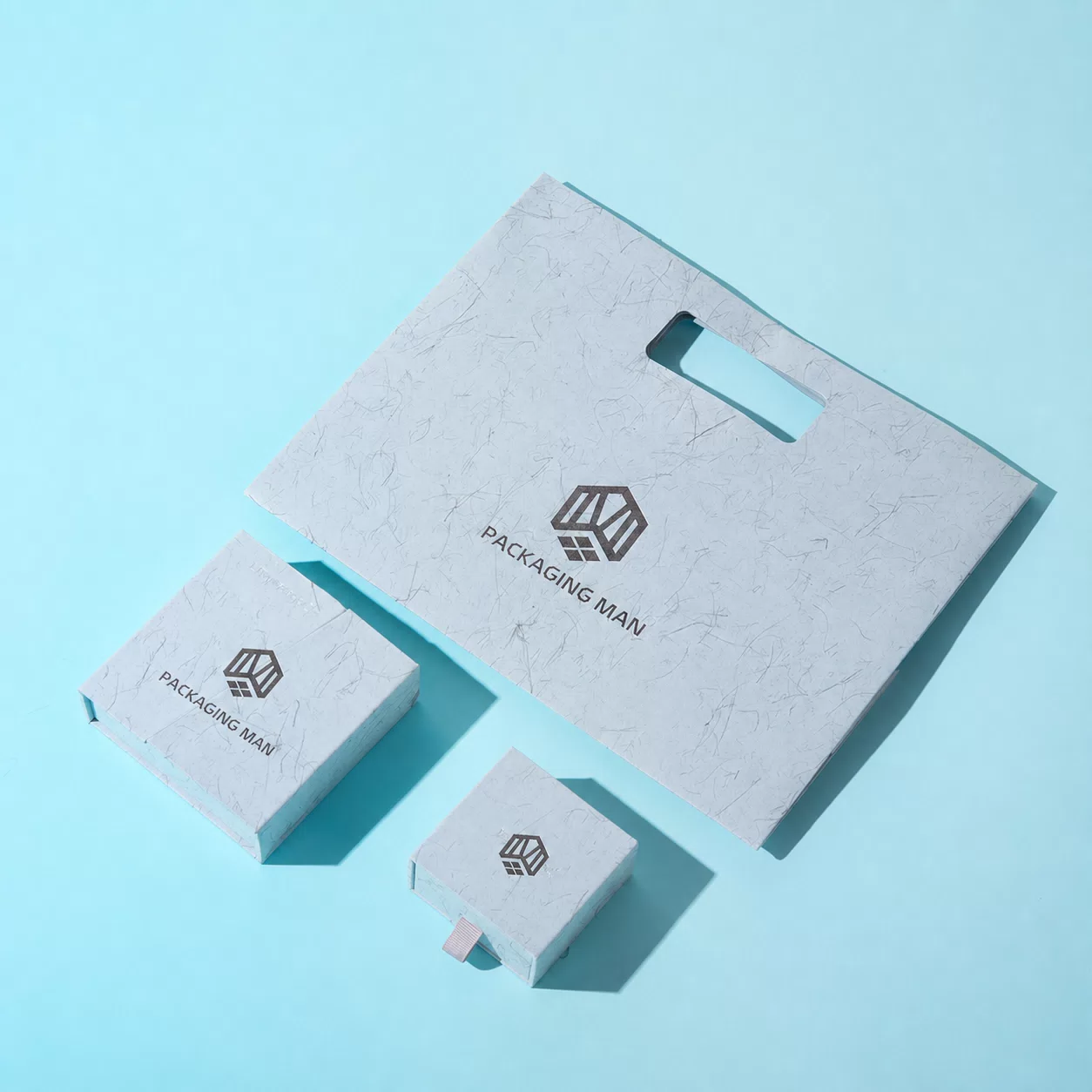Marble pattern paper bag and rigid boxes