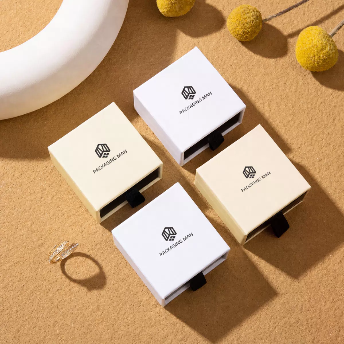 White and cream drawer gift boxes
