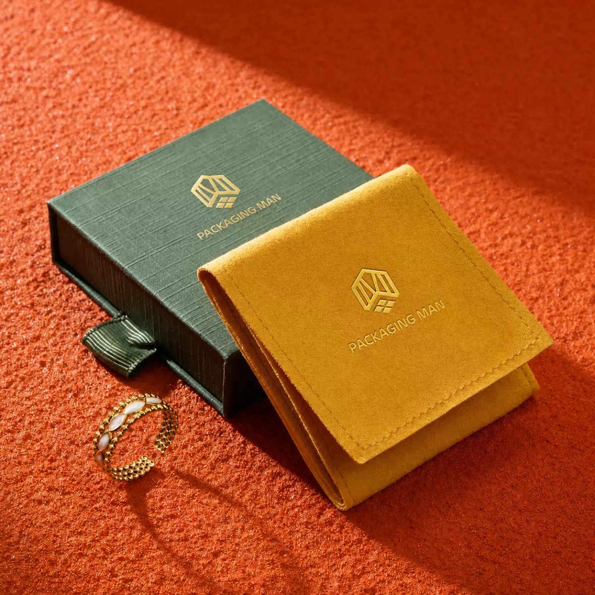 Green box and yellow pouch set