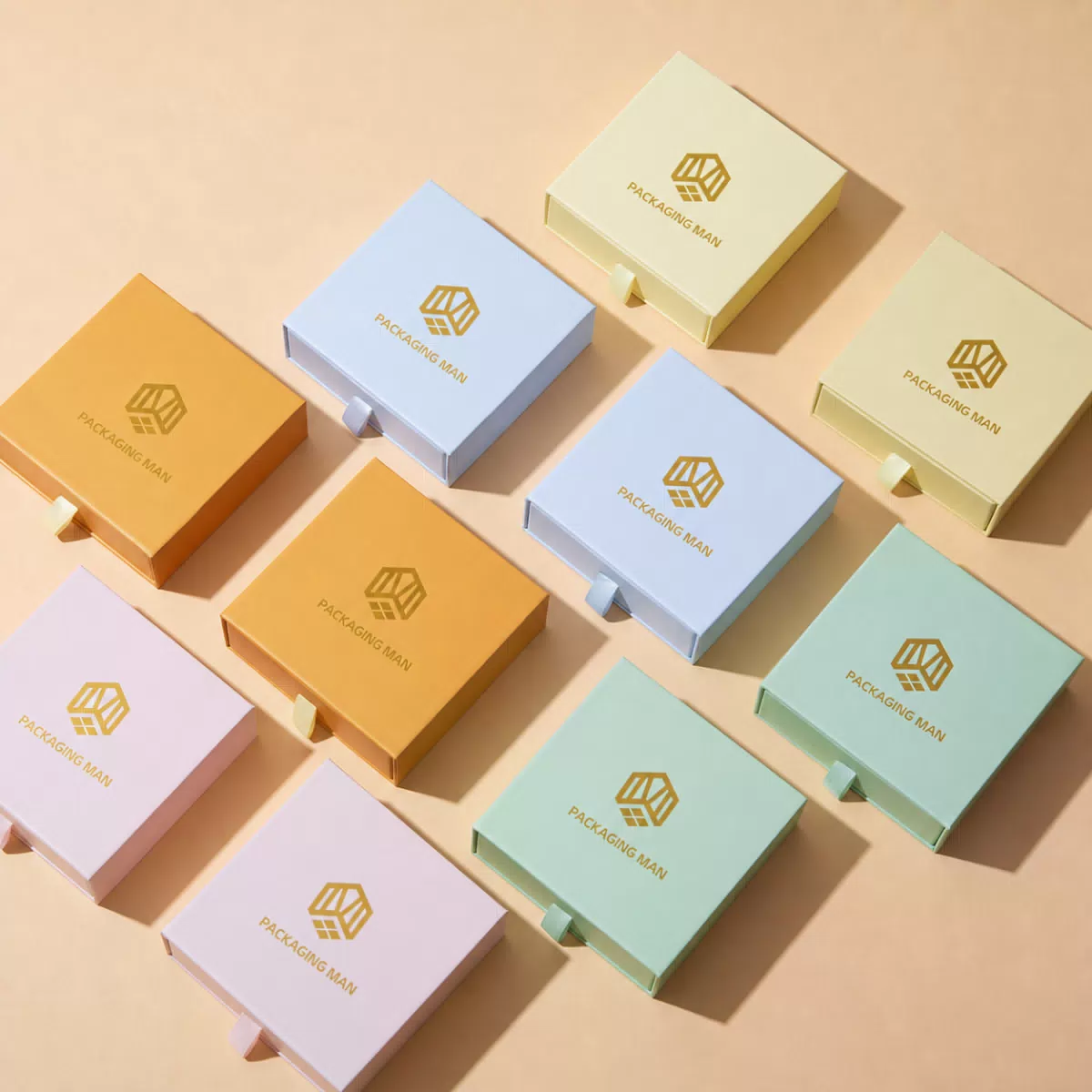 Multi-color rigid drawer gift box array