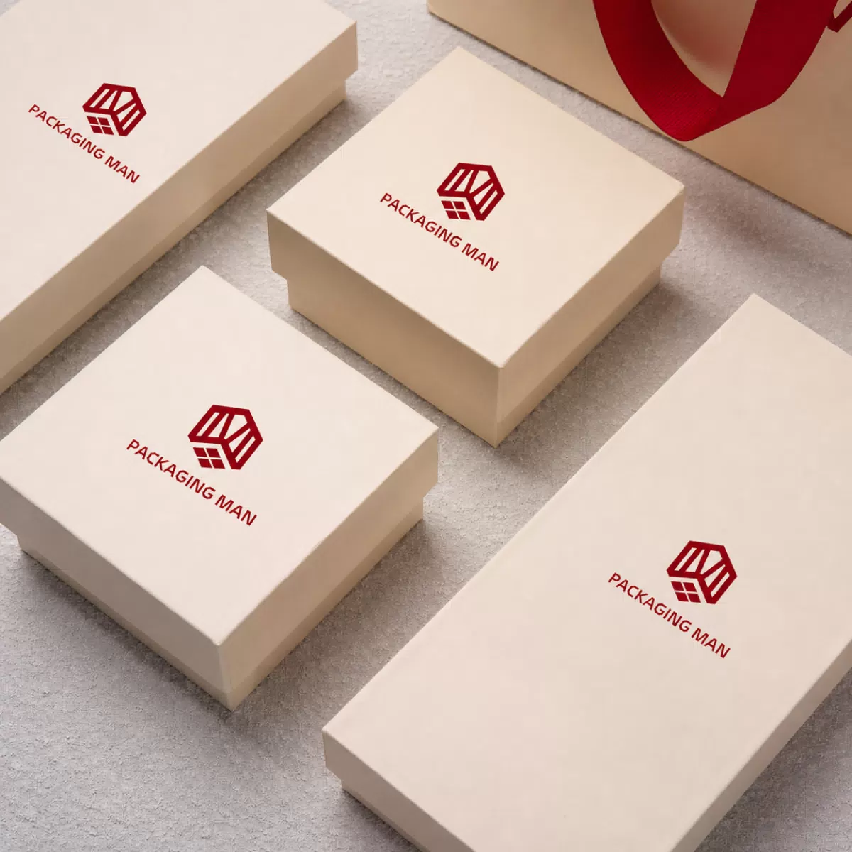 Cream rigid gift boxes collection detail