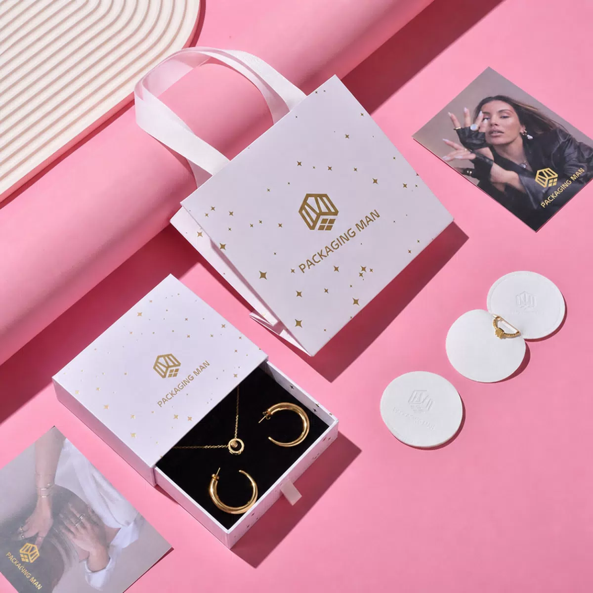 White gift box set with matching bag