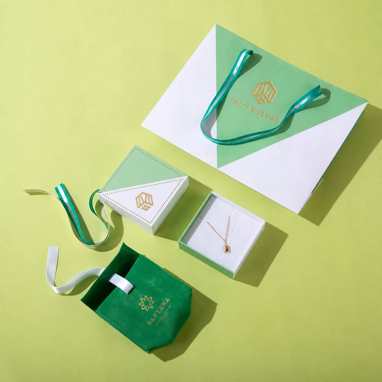 Custom Geometric Color Block Gift Packaging Set