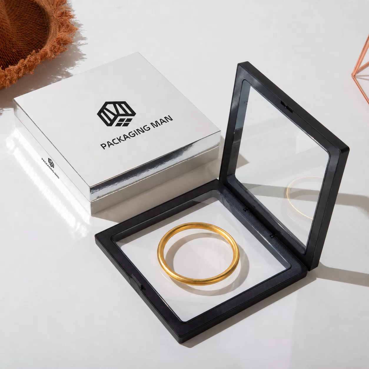 Black frame floating insert gift box