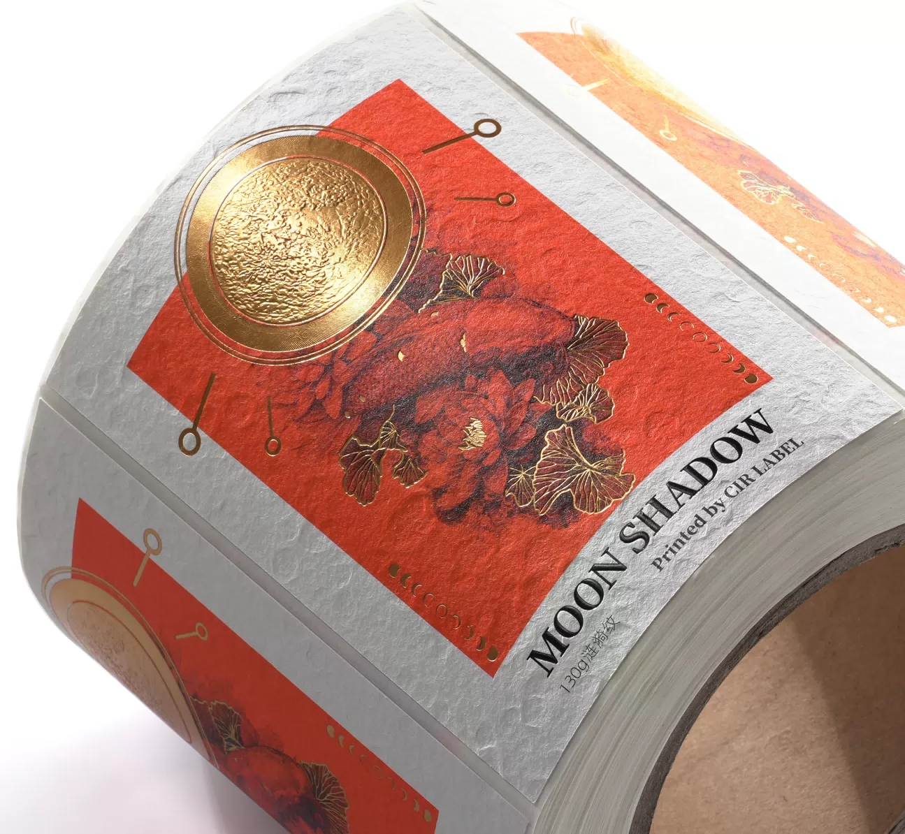 Custom Red Textured Gift Packaging Label Roll