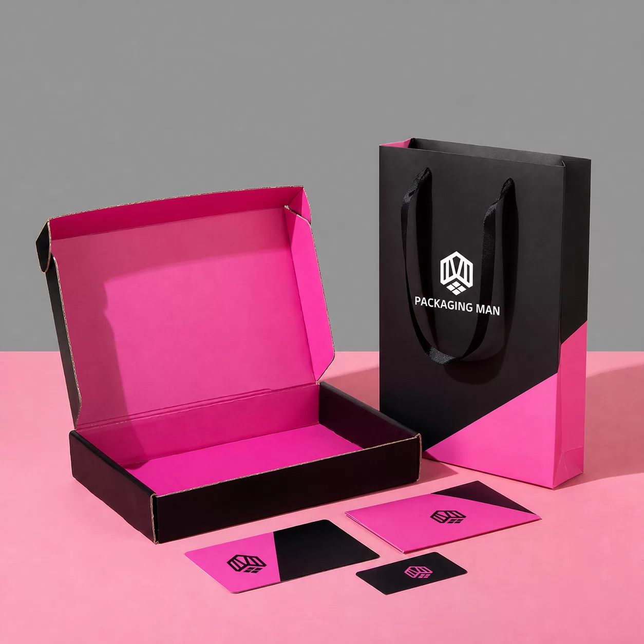Custom Black and Pink Gift Packaging Set