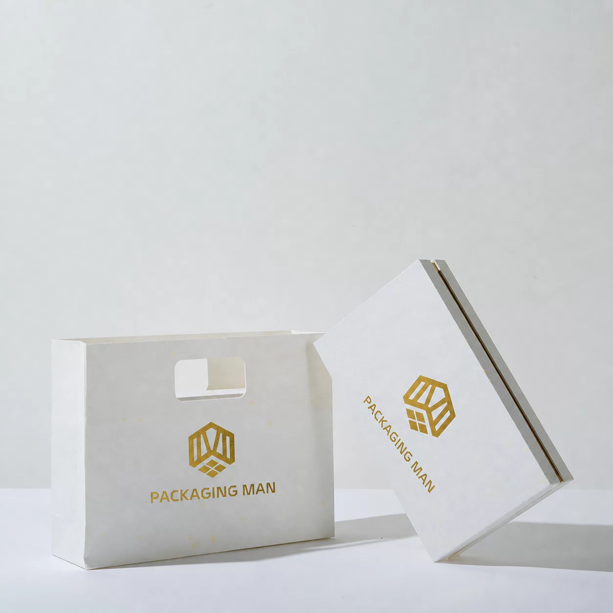 Minimalist White Gift Box and Bag Set