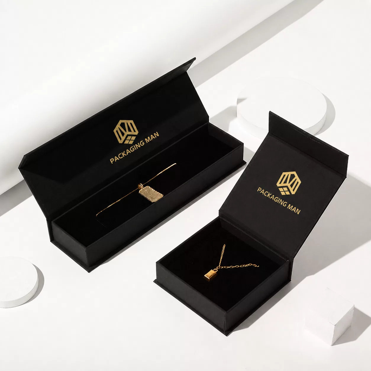Custom Black Gift Box Packaging Set