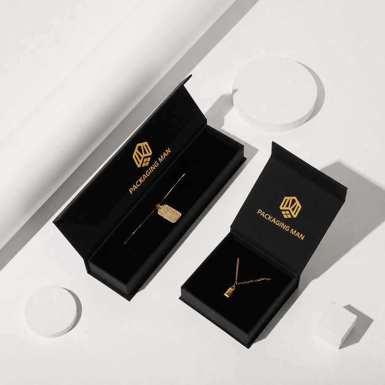 Black rigid gift box packaging set